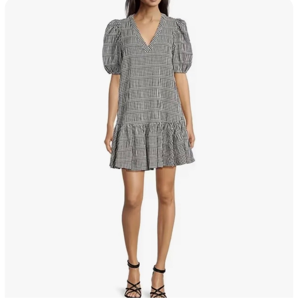 Calvin Klein black & white gingham dress 12